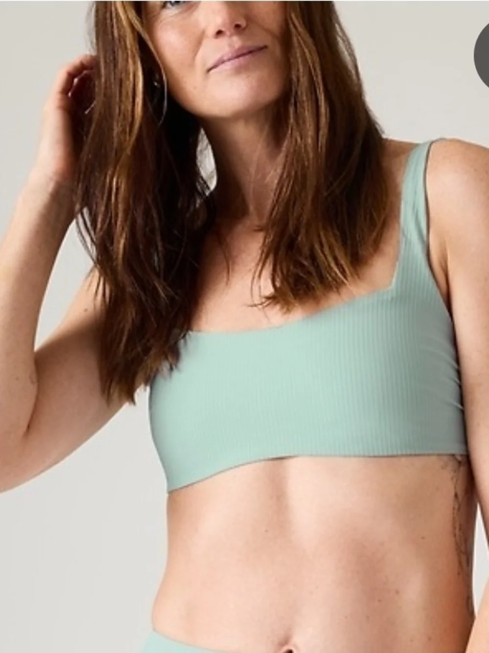Athleta Women's Square Neck Rib Bra Cup Bikini Top 34B/C